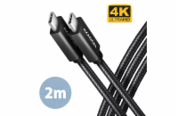 AXAGON BUCM32-CM20AB, SPEED+ kabel USB-C <-> USB-C, 2m, USB 20Gbps, PD 100W 5A, 4k HD, ALU, oplet, černý