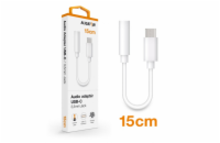 Audio adaptér Aligator USB-C vidl. / 3,5mm Jack, 15cm, bílý