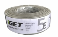 Instalační kabel iGET CAT5E UTP PVC Eca 100m/role, kabel drát, s třídou reakce na oheň Eca