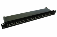 XtendLan Patch panel 19", 24 portů, Cat6a, stíněný, celokovový kryt