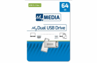 64GB USB Flash 3.2 MyDual stříbrný, USB-C/USB-A, MyMedia