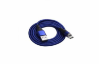 Akyga Kabel USB-A/USB-C 18W Magnetický konektor modrá 1m, svítící