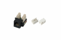 XtendLan Keystone jack RJ45, CAT5e, UTP, s krytkami proti prachu, černý