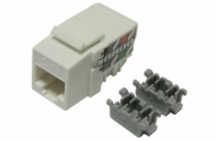 XtendLan Keystone jack RJ45, narážecí, CAT6, UTP, bílý, 90 st., narážení shora