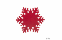 Orion Podtácek polyester VLOČKA pr. 13,5 cm červená, 6 ks  