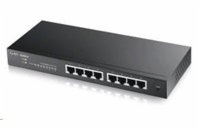 ZyXEL GS1900-8 Zyxel GS1900-8 8-port Desktop Gigabit Web Smart switch: 8x Gigabit metal, IPv6, 802.3az (Green), fanless v2