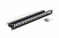 Triton 19  modulární patch panel 1U pro max. 24ks keystone,otvor 14,8x17,5mm , černý