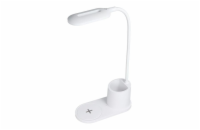AppleMix Stolní lampička + bezdrátová nabíječka / nabíjecí podložka Qi + stojánek na tužky - bílá Lampa stolní CFTD03