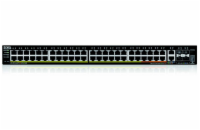 Zyxel XGS2220-54FP, L3 Access Switch, 960W PoE, 40xPoE+/10xPoE++, 48x1G RJ45 2x10mG RJ45, 4x10G SFP+ Uplink, incl. 1 yr