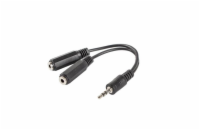 LANBERG AD-0024-BK adapter Jack Stereo(M)->Jack(F)x2 10cm