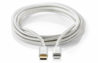 NEDIS PROFIGOLD Lightning/USB 2.0 kabel/ Apple Lightning 8pinový - USB-C zástrčka/ nylon/ stříbrný/ BOX/ 2m