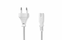 NEDIS napájecí kabel 230V pro adaptéry/ přípojný/ Euro zástrčka/ konektor IEC-320-C7/ dvoulinka/ bílý/ bulk/ 2m