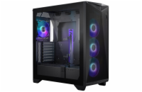 MSI skříň MPG GUNGNIR 300R AIRFLOW/ bez zdroje/ levé temperované sklo/ 4x 120 mm A-RGB fan/ 1x USB-C/ 2x USB3.2/ černá