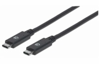 Manhattan 355223 USB-C, USB 3.1 Gen 2, USB-C Male na USB-C Male, 10 Gbps, 5 A, 1m, černý Manhattan USB-C kabel, USB 3.1 Gen 2, USB-C Male na USB-C Male, 10 Gbps, 5 A, 1m, černá