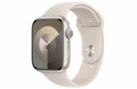 Apple Watch Series 9 45mm Hvězdně bílý hliník s hvězdně bílým sportovním řemínkem M/L