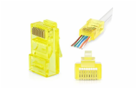 W-star Konektor UTP RJ45EZ Cat5e100ks pozlacený, žlutá, pass through RJ45EZ5YS