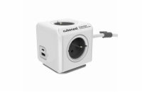 Cubenest Powercube Extended USB PD 20W, A+C, 4× zásuvka, 1,5m, bílá/červená, dětská pojistka, uzemnění, dok, 10A/250V