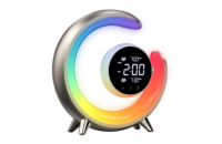 IMMAX LED noční lampička PEACOCK s hodinami/ RGB světlo/ 20W/ 400lm/ 5V/2,1A/ USB port/ zlatá