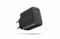 AXAGON ACU-PQ45 GaN nabíječka do sítě 45W, 2x port (USB-A + USB-C), PD3.0/PPS/QC4+/SFC 2.0/AFC/Apple