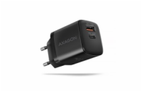 AXAGON ACU-PQ20, nabíječka do sítě 20W, 2x port (USB-A + USB-C), PD3.0/PPS/QC4+/AFC/Apple, černá