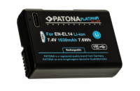 PATONA baterie pro foto Nikon EN-EL14/EN-EL14A 1030mAh Li-Ion Platinum USB-C nabíjení