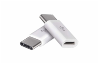 Redukce USB micro - USB C, bílá