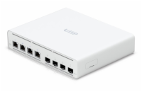 Ubiquiti UISP Switch Plus - 4x 2.5GbE, 4x SFP+, fanless, 4x PoE Out 27V (PoE budget 160 W)