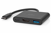 NEDIS USB 3.2 Gen 1 adaptér/ USB-C zástrčka - USB-A zásuvka - USB-C zásuvka/ výstup HDMI/ černý/ box/ 10 cm