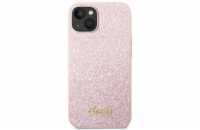 Guess PC/TPU Glitter Flakes Metal Logo Zadní Kryt pro iPhone 14 Pink Guess prémiový ochranný kryt telefonu s motivem Guess, který nejen že váš telefon perfektně ochrání, ale také svým povedeným desig