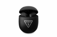 Guess True Wireless Triangle Logo BT5.0 4H Stereo Earphones Matt Black Guess True Wireless Classic bezdrátová sluchátka, vynikají skvělým zvukem, ergonomickým tvarem a dotykovým ovládáním