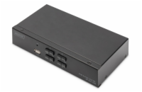 DIGITUS DS-12891 KVM Switch, 4x DP in, DP Out, 4x USB B, 4K @ 60 Hz, černá