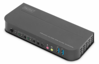 DIGITUS DS-12874 KVM Switch, 2x1 HDMI, HDMI Out, USB, 4Kx2K@60Hz, černá