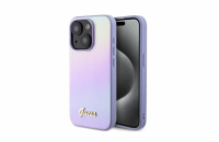 Guess PU Leather Iridescent Metal Script Zadní Kryt pro iPhone 15 Purple Guess PU Leather Iridescent Metal Script kryt je ta nejlepší stylová ochrana vašeho telefonu, navíc díky použitému materiálu s