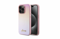 Guess PU Leather Iridescent Metal Script Zadní Kryt pro iPhone 15 Pro Max Pink Guess PU Leather Iridescent Metal Script kryt je ta nejlepší stylová ochrana vašeho telefonu, navíc díky použitému mater