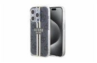 Guess IML 4G Gold Stripe Zadní Kryt pro iPhone 15 Pro Black Guess IML 4G Gold Stripe Zadní Kryt telefonu s pružnými PU boky, který skvěle chrání telefon při nechtěném pádu.