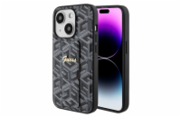 Guess PU Grip Stand G Cube Zadní Kryt pro iPhone 15, hnědá Představujeme Guess PU Grip Stand 4G Strass Triangle Metal Logo - dokonalý obal pro váš telefon, který spojuje praktičnost, eleganci a ochra