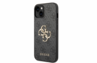 Guess PU 4G Metal Logo Zadní Kryt pro iPhone 15 Plus Šedý Prémiový kryt, který nejen že váš telefon perfektně ochrání, ale také svým povedeným designem a použitými prvotřídními materiály bude jako šp