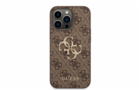 Guess PU 4G Metal Logo Zadní Kryt pro iPhone 14 Pro Brown Guess prémiový ochranný kryt telefonu s motivem Guess, který nejen že váš telefon perfektně ochrání, ale také svým povedeným designem a použi