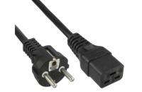 PremiumCord Kabel síťový 230V 16A 3m IEC 320 C19 konektor Napájecí kabel v černém provedení pro počítač nebo UPS s konektorem IEC 320 C19 pro 16A