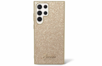 Guess PC/TPU Glitter Flakes Metal Logo Zadní Kryt pro Samsung Galaxy S23 Ultra Gold Guess prémiový ochranný kryt telefonu s motivem Guess, který nejen že váš telefon perfektně ochrání, ale také svým 