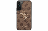 Guess PU 4G Metal Logo Zadní Kryt pro Samsung Galaxy S23+ Brown Guess prémiový ochranný kryt telefonu s motivem Guess, který nejen že váš telefon perfektně ochrání, ale také svým povedeným designem a