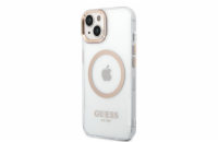 Guess Transparent MagSafe Zadní Kryt pro iPhone 14 Gold Guess prémiový ochranný kryt telefonu s motivem Guess, který nejen že váš telefon perfektně ochrání, ale také svým povedeným designem a použitý