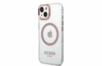 Guess Transparent MagSafe Zadní Kryt pro iPhone 14 Plus Pink Guess prémiový ochranný kryt telefonu s motivem Guess, který nejen že váš telefon perfektně ochrání, ale také svým povedeným designem a po