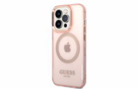 Guess Translucent MagSafe Zadní Kryt pro iPhone 14 Pro Max Pink Guess prémiový ochranný kryt telefonu s motivem Guess, který nejen že váš telefon perfektně ochrání, ale také svým povedeným designem a