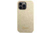 Guess PC/TPU Glitter Flakes Metal Logo Zadní Kryt pro iPhone 14 Pro Gold Guess prémiový ochranný kryt telefonu s motivem Guess, který nejen že váš telefon perfektně ochrání, ale také svým povedeným d