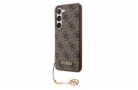 Guess 4G Charms Zadní Kryt pro Samsung Galaxy S23 Brown Guess 4G Charms prémiový ochranný kryt telefonu v kombinaci zadní strany s PU kůží s motivem Guess, pružnými PU boky a atraktivním přívěskem.