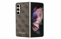 Guess 4G Charms Zadní Kryt pro Samsung Galaxy Z Fold 5 Brown Guess 4G Charms prémiový ochranný kryt telefonu v kombinaci zadní strany s PU kůží s motivem Guess, pružnými PU boky a atraktivním přívěsk