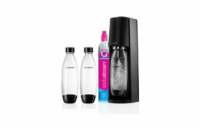 SodaStream Terra Black výrobník sody, mechanický, 2x 1l láhev SodaStream Fuse, bombička s CO2, černý