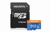 ADATA MicroSDXC karta 512GB Premier UHS-I C10 V10 (R:100/W:25 MB/s) + SD adaptér