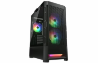 COUGAR PC skříň AIRFACE RGB Black Mid Tower Mesh Front Panel 2 x 140mm ARGB Fans 1x 120mm ARGB Fan TG Le